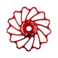thumbnail image 1 of 13T Dérailleur Arrière Résistant à l'Usure Roulement en Céramique Antirouille Roue en Alliage d'Aluminium de Haute Résistance de Vélo de Route de Montagne Pièces Rouge 13T, 1 of 8