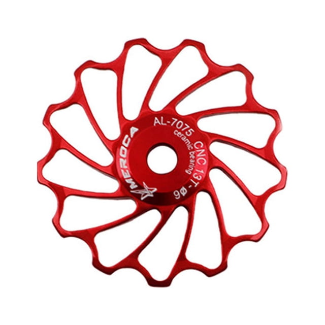 13T Dérailleur Arrière Résistant à l'Usure Roulement en Céramique Antirouille Roue en Alliage d'Aluminium de Haute Résistance de Vélo de Route de Montagne Pièces Rouge 13T