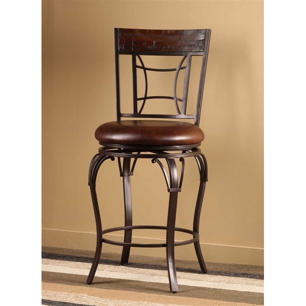 Hillsdale Furniture Granada 41.75" Swivel Counter Stool, Dark Chestnut