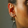 thumbnail image 3 of Anygolds 14K real solid Gold Bee Honeycomb Double Stud Earring CZ Upper Cartilage Helix, 3 of 7