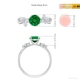 thumbnail image 5 of ANGARA Lab Grown Round Emerald Butterfly Engagement Ring for Women in 14K White Gold (Size-6mm) | May Birthstone, Birthday, Anniversary, Jewelry Gift for Women | Lab-Grown Emerald Ring, 5 of 8