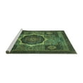 thumbnail image 2 of Ahgly Company Machine Washable Indoor Round Abstract Turquoise Blue Modern Area Rugs, 7' Round, 2 of 4