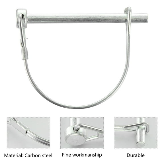 AURARMLET 10Pcs Carbon Steel Locking Pin for Wagons Silver 3in D-shaped