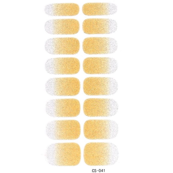 Nail Wraps 3D Self-Adhesive Color Series Gradient Glitter Gel Nail Stickers Mix-Color Nail Polish Stickers for Women