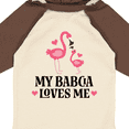 thumbnail image 4 of Inktastic My Babcia Loves Me Flamingo Girls Long Sleeve Baby Bodysuit, 4 of 5