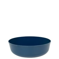 (10 PACK) EcoQuality 16 oz Round Dark Blue Plastic Bowls Edge Collection - Disposable China Like Party Bowls, Heavy Duty Salad Bowls, Serving Bowl, Dessert, Wedding, Serveware