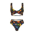 thumbnail image 4 of Daiia Dinosaurs in Space Women's Bikini Set Two Piece Swimsuit High Waisted Bikini Adjustable Straps Bikini Perfect for Beach, Pool, and Summer Vacation-Small, 4 of 9