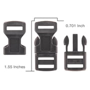 100 - 1/2 inch Contoured Side Release Plastic Buckles