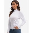thumbnail image 2 of Women Long Sleeve Mock Neck Slim Fit Basic Soft Lightweight Stretch T-Shirt Size S-XXL, 2 of 6