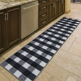 thumbnail image 3 of Ottomanson Buffalo Plaid Kitchen Runner Rug 1'10" x 7' - Non Slip Low Pile Carpet, Black/White, 3 of 15