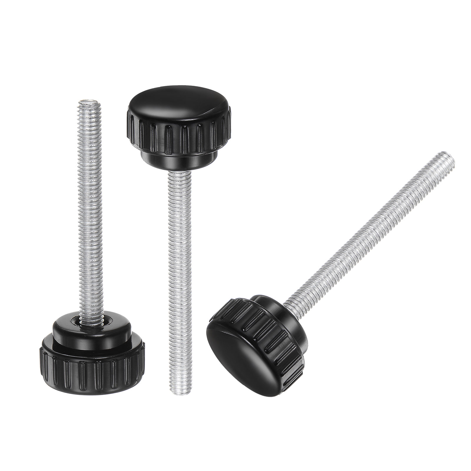 2 Poignées étoile En Acier M6x60mm – Filetage Mâle, Noir Zinc, Par Uxcell
