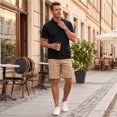 thumbnail image 6 of Men's Polo Shirt Short Sleeve Collared Button Placket Classic Fit Lightweight Casual Golf Polo Shirt, 6 of 7