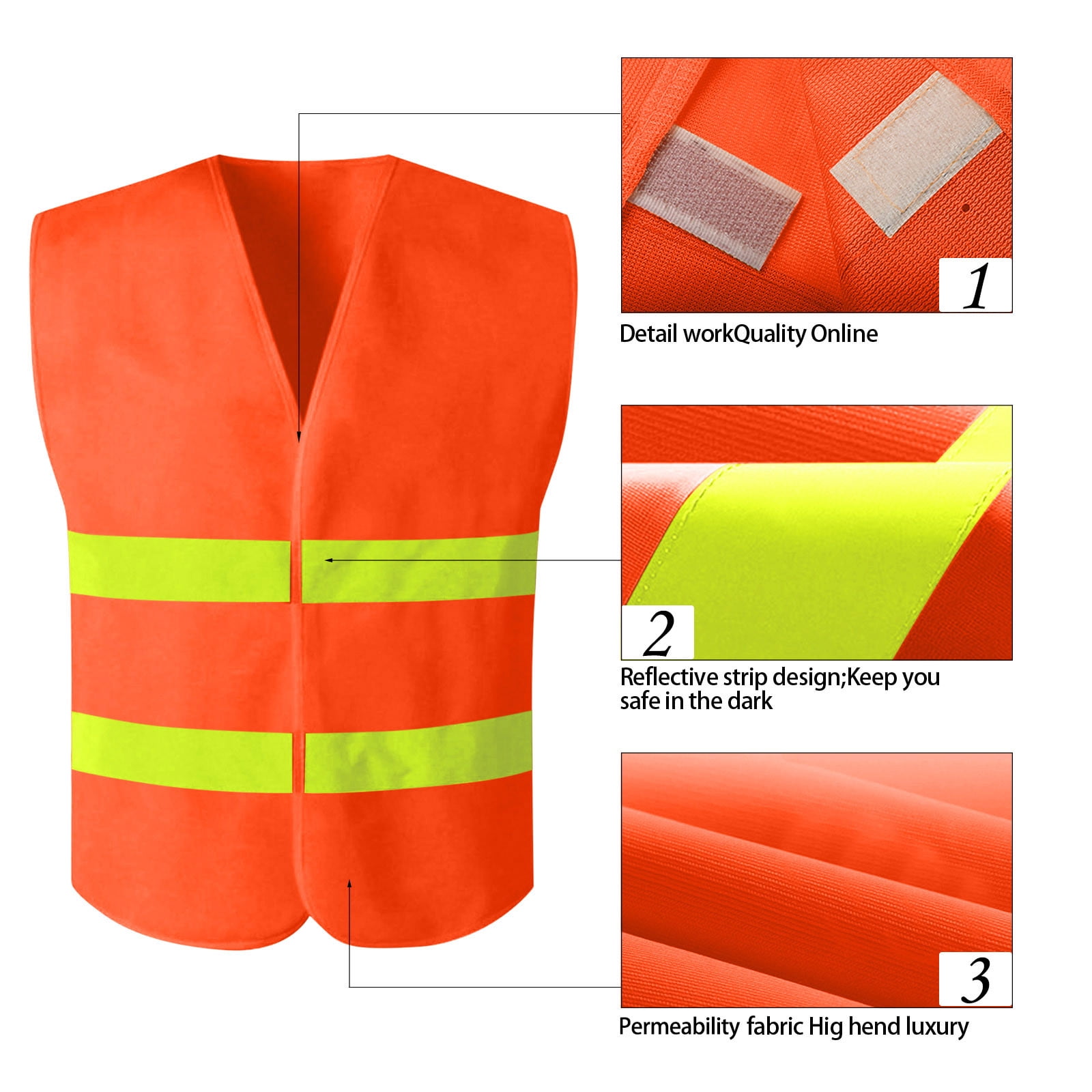 SZJXBUY Tool Vest for Men Construction High Visibility Mesh Sleeveless Reflective Vests with Pockets and Zipper Breathable Workout Outerwear Top Beige,Free Size