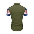 thumbnail image 3 of Hogleaql Usa Polo Shirts for Men Short Sleeve Button Down V Neck 4th Of July T-Shirt 250th Anniversary Usa Patriotic Trendy Shirts Tops Army Green XL, 3 of 3
