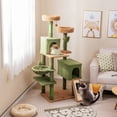 thumbnail image 2 of Gymax 63'' Cactus Cat Tree for Indoor Cats w/Sisal Scratching Posts & Ladder Basket Bed, 2 of 9