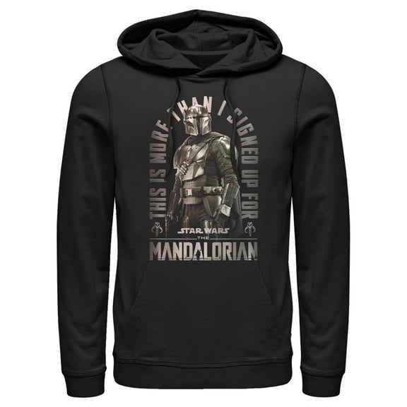 Men's Star Wars: The Mandalorian Shining Mando  Pull Over Hoodie Black Medium