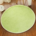 thumbnail image 4 of Iumwxz 40 Inch Round Short Hair Area Rug Non Shedding Stain Resistant Low Pile Green Polyester with Non Slip Rubber Backing Washable for Living Room Bedroom High Traffic Areas, 4 of 8