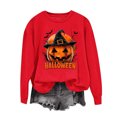 thumbnail image 4 of Enjoytime Halloween Sweatshirt for Women Pumpkin Print Long Sleeve Pullover Tops Cute Casual Crewneck Sweatshirts, 4 of 5