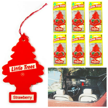 6 Pc Strawberry Scent Little Trees Air Freshener Home Car Hanging Office