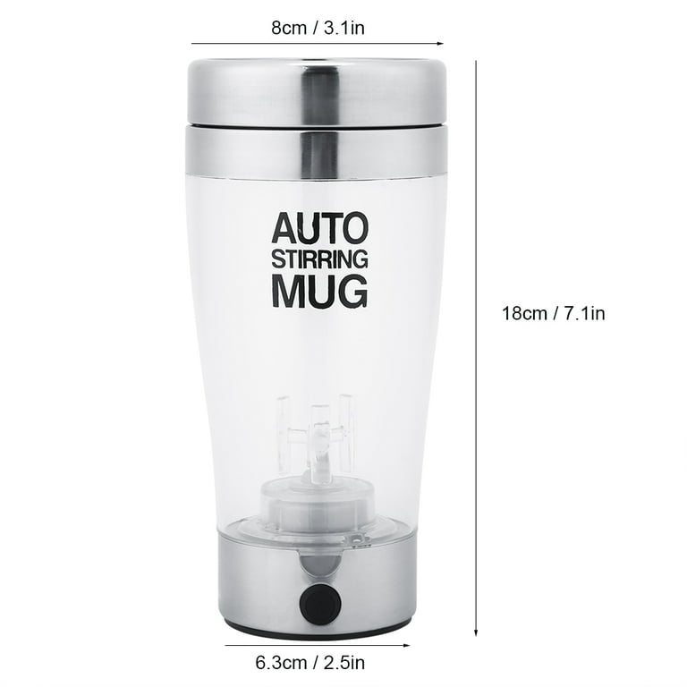 Travelwant 400ml Self Stirring Coffee Mug,Stainless Steel Coffee Mug with Lid Self Mixing & Spinning Home Office Travel Mixer Cup, Size: 11.5, Black