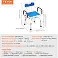 thumbnail image 5 of VEVOR Swivel Shower Chair 360 Degree,Adjustable Shower Seat with Armrests and Backrest for Inside Shower or Bathtub,Non-Slip Rotating Bathtub Chair Seat for Elderly Disabled Injured,400lbs Capacity, 5 of 10