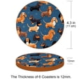 thumbnail image 3 of Dachshund Microfiber Leather Round Coasters (6PCS) - 11x11 cm/4.3x4.3 in Square Drink Coasters Set for Table and Home Decor, 3 of 6
