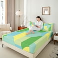 thumbnail image 4 of Castle Fairy Vintage Aesthetic 4-Piece Full Size Sheets for Teens,Abstract Geometric Bed Sheets,Minimalist Theme Lightweight Sheet Sets,Luxury Bedroom Decor, 4 of 7