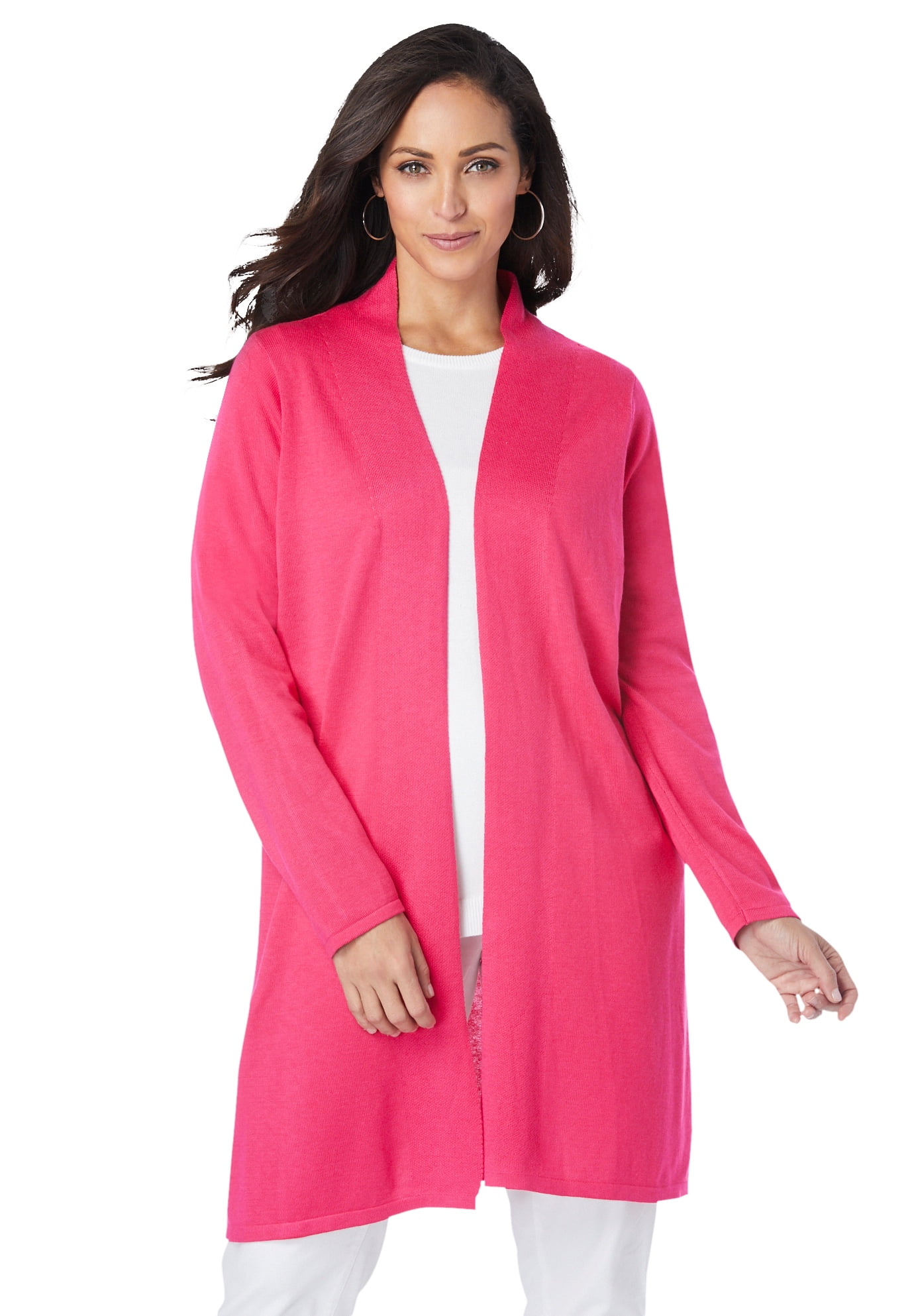 plus size hot pink cardigan
