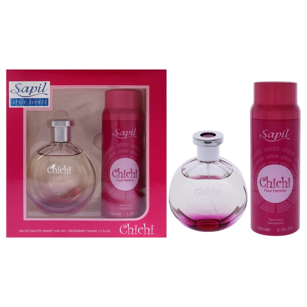 Chichi de Sapil para mujer: set de regalo de 2 piezas: EDT en aerosol de 3,4 oz y desodorante en aerosol de 5,1 oz