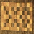 thumbnail image 1 of Ahgly Company Indoor Square Checkered Brown Modern Area Rugs, 5' Square, 1 of 4