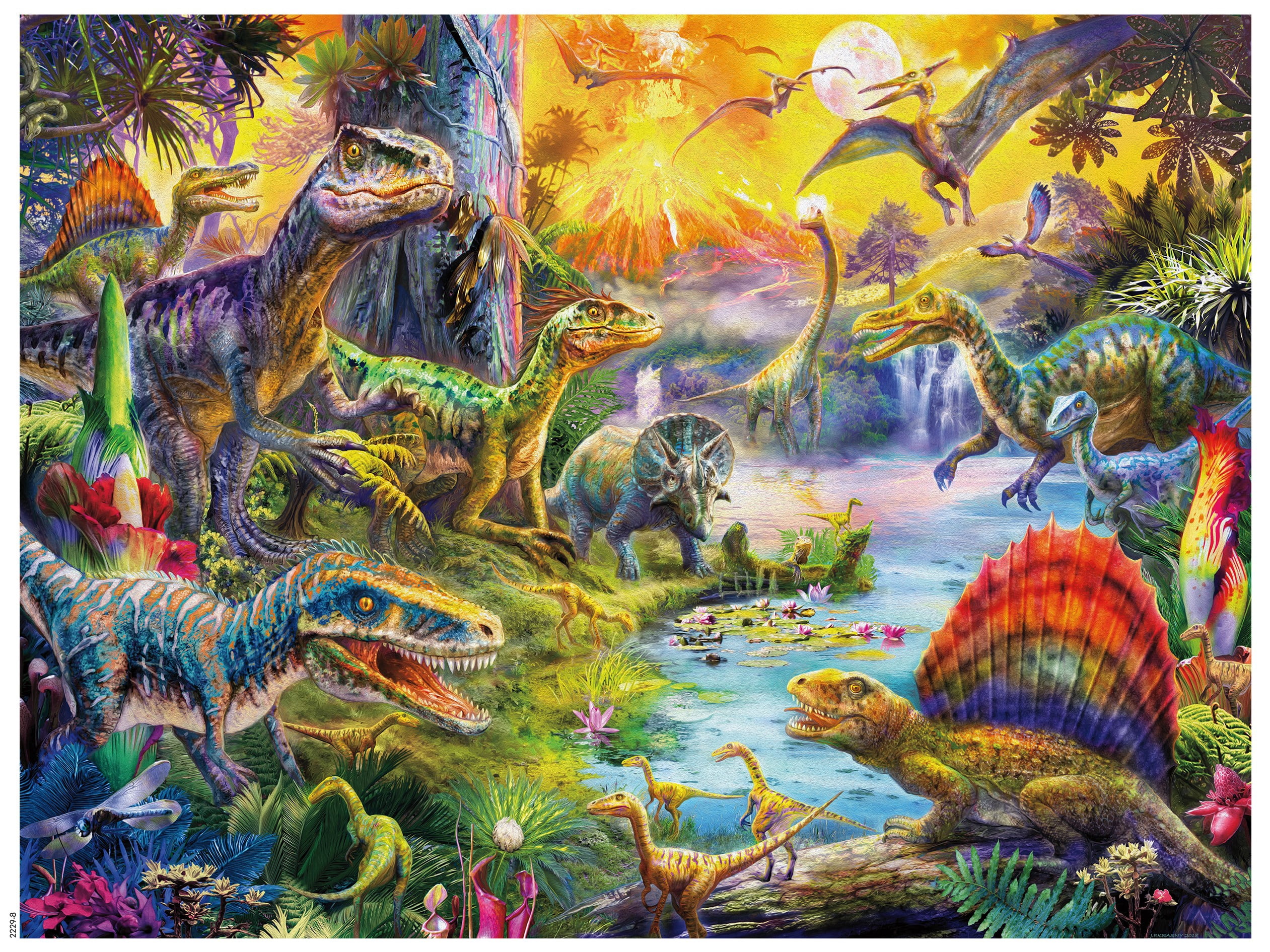 Ceaco 300-Piece Prehistoria Dinosaur Landscape Interlocking Jigsaw Puzzle