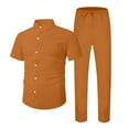 thumbnail image 3 of Fgnfyis Men's Suits Stylish Casual Set for Everyday Wear Sports Relaxation and Beach Activities Pure Color Design Comfortable Fit for Spring and Summer Seasons Mens Outfits Orange M, 3 of 4