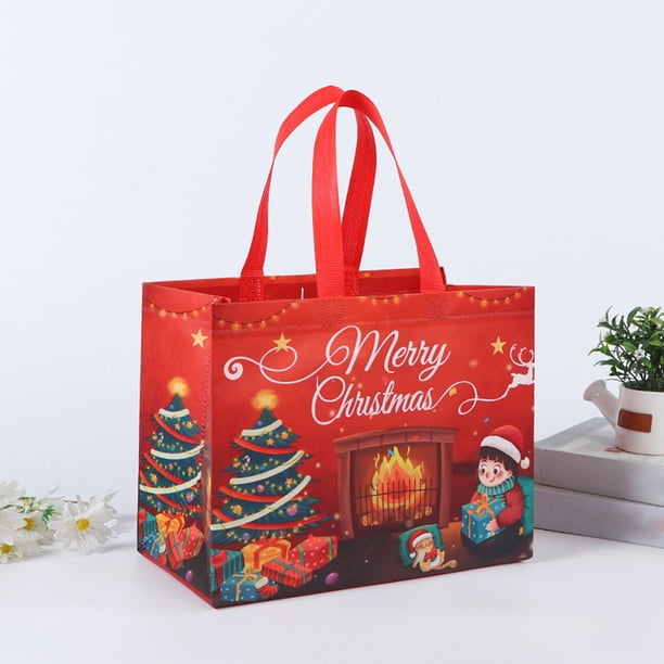Bolsa De Regalo Plegable Bolsas de embalaje de dibujos animados navideños Bolsas de gran capacidad para regalos de Navidad (24 piezas)