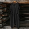 thumbnail image 4 of Afdoent Dresses For Women Elegant Casual Maxi Dress With Solid Color Front Pocket Crew Neck For Everyday Wear Travel Outfits, 4 of 5