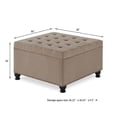 thumbnail image 2 of Square Storage Ottoman Coffee Table, Large Upholstered Ottoman with Hidden Storage, Button Tufted Bench with Nailhead Trim & Wooden Legs,Linen, 2 of 7