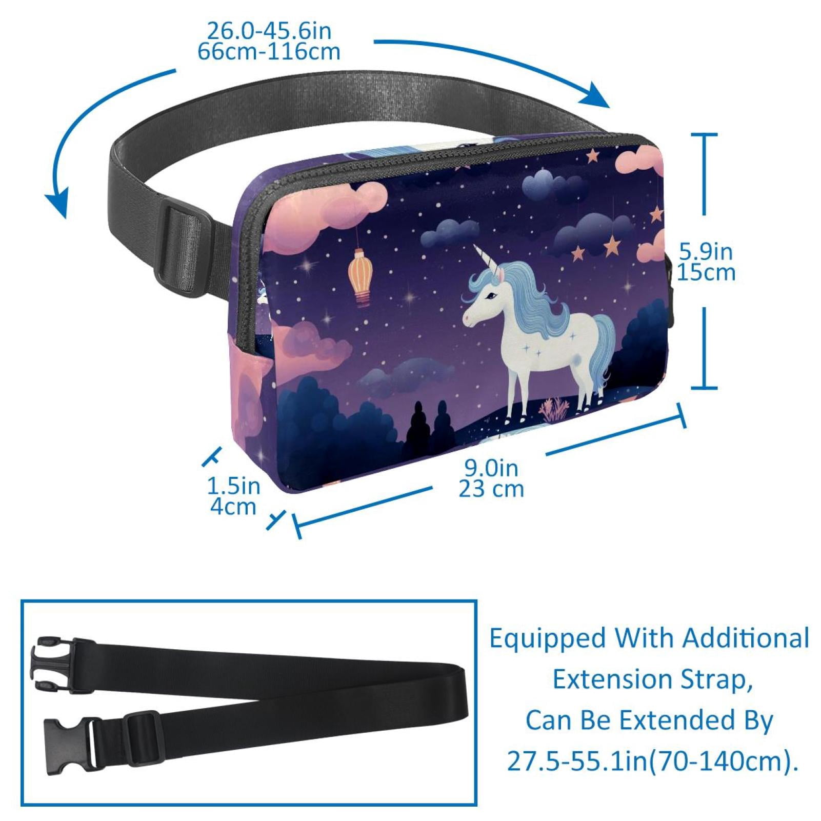 Star Unicorns Lightweight Adjustable Running Belt with Extension Strap - Unisex Fanny Pack Belt Bag