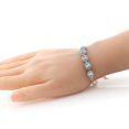 thumbnail image 2 of Gem Stone King 7.04 Ct Oval Blue Zircon 18K Rose Gold Plated Silver Bracelet for Women, 2 of 4