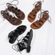 thumbnail image 3 of Sandals For Women Summer Flats Comfortable Cross Strap Gladiator Flat Shoes Casual Beach Sandals, 3 of 3