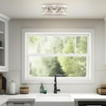 thumbnail image 6 of Kira Home Sutton 13" Farmhouse Quatrefoil Flush Mount Ceiling Light, Distressed White Metal Drum Shade, Antique White, 6 of 7