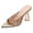 Gold, variant on Sequined Pointed Toe Mules for Women Transparent Kitten Heeled Dressy Sandals Lightweight Wedding Party Slide Gold Size 9