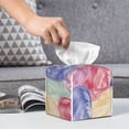 thumbnail image 4 of Tissue Box Cover, Conch Shells Print No.909 Leather Tissue Box Holder - Tissue Case Facial Paper Organizer for Bathroom, Vanity Countertop, Tabletop, Car, Night Stands,, 4 of 5