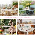 thumbnail image 6 of Fitted Round Tablecloth Patriotic 4th of July Elastic Stretch Table Cover,Waterproof Oil Proof Table Cloth for Dinner,Outdoor,Picnic, 55"- 60" DIA Red Blue Stars Eucalyptus Leaves Beige, 6 of 9
