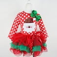 thumbnail image 2 of Vestido de princesa de encaje de Papá Noel para niños, vestido de manga larga con lazo para niños, 2 of 6