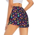 thumbnail image 2 of Uemuo mushroom color Skull Pattern Women's Athletic Shorts High Waisted Running Shorts with Liner Pockets Gym Elastic Workout Shorts-XX-Large, 2 of 9