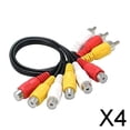 thumbnail image 1 of Adaptador de Audio y Video AV 2x3 RCA Macho a 6 RCA Hembra Baoblaze 4 piezas, 1 of 8