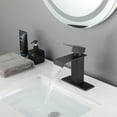 thumbnail image 2 of Single handle single hole waterfall spout bathroom faucet with deck plate, 2 of 7