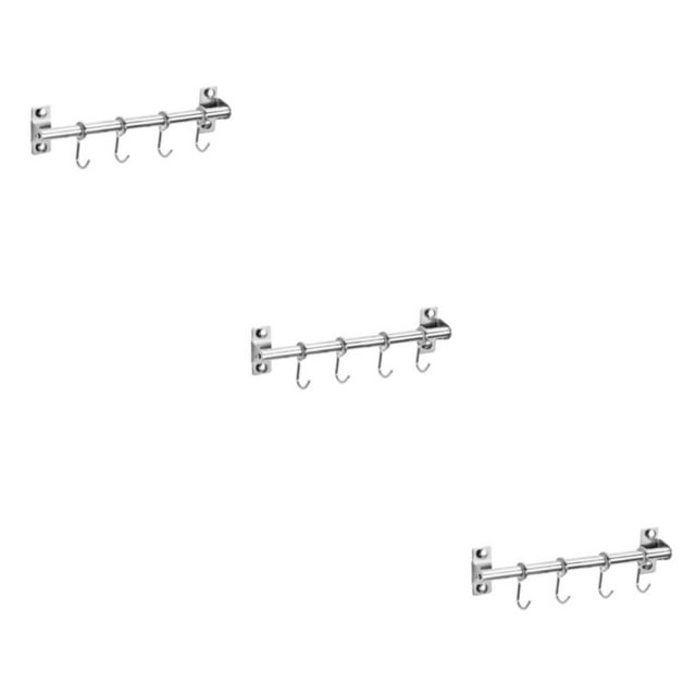 Ruiboury Râteliers en Acier Inoxydable pour Cuisine Facile à Installer Résistant à la Rouille Facile à Installer Organisé Pôle Unique + 30cm + 4 3Set