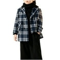 thumbnail image 2 of BRGZLK Boys Peacoat Fall Winter Plaid Mid Long Length Cardigan Warm Overcoat with Pockets and Buttons Trendy Casual Coat Blue 3-4 Years, 2 of 5