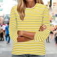 thumbnail image 2 of GEWSEY Women's Slim-Fit 3/4 Sleeve Boat Neck T-Shirt Yellow, L, 2 of 5