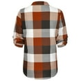 thumbnail image 2 of Womens Basic Casual V Neck Plaid Print Cotton Cuffed Long Sleeve Work Tops Blouses Shirts, 2 of 5
